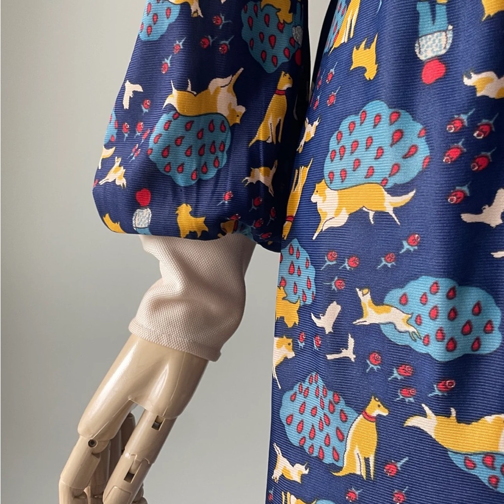 1970s Dog Print Dress - Picture 5 of 8